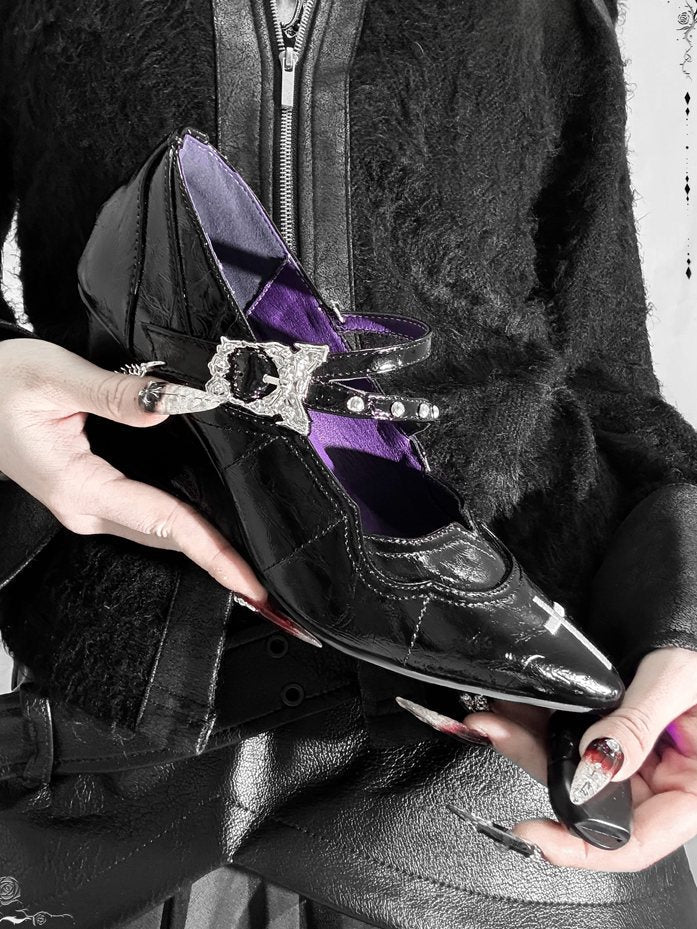 Lolita Gothic Cross Heels LE5030 - LolitaEraBlack Set35Lolita Gothic Cross Heels LE5030