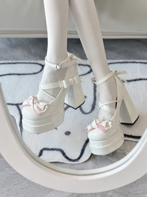 Lolita Kawaii Bow Sweet Heels 1306 - LolitaEraPink34Lolita Kawaii Bow Sweet Heels 1306