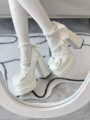 Lolita Kawaii Bow Sweet Heels 1306 - LolitaEraPink34Lolita Kawaii Bow Sweet Heels 1306