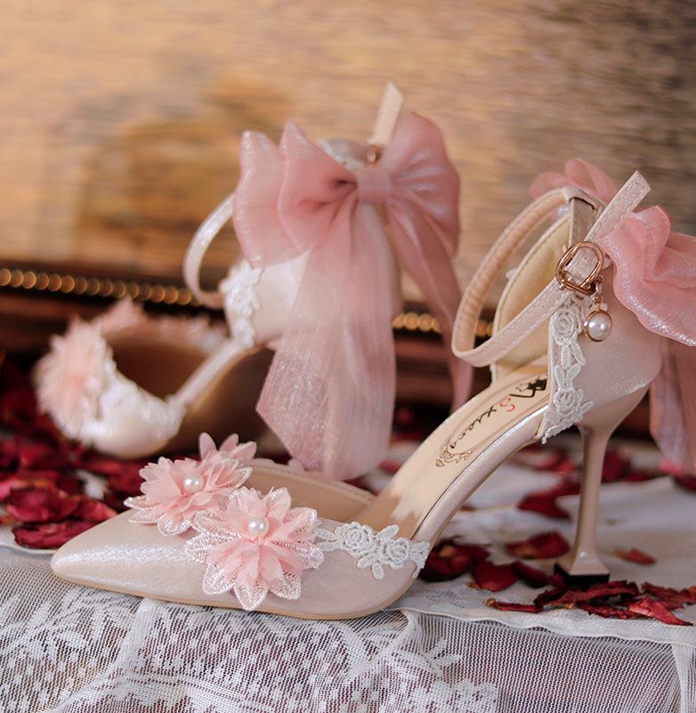 Lolita Pink Crystal High Heels - LolitaEraPink 8cm34Lolita Pink Crystal High Heels
