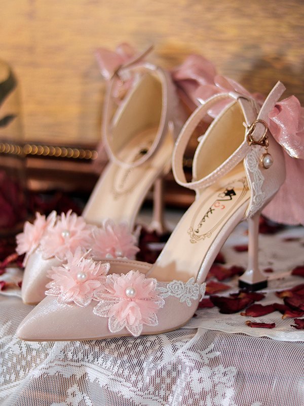Lolita Pink Crystal High Heels - LolitaEraPink 8cm34Lolita Pink Crystal High Heels