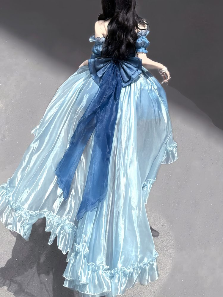 Lolita Princess Blue Dress Set - LolitaEraBlue SetSLolita Princess Blue Dress Set