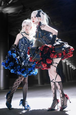 Lolita Princess Floral Petticoat 1243 - LolitaEraRedOne Size (Waist Stretches to 105cm)45cmLolita Princess Floral Petticoat 1243