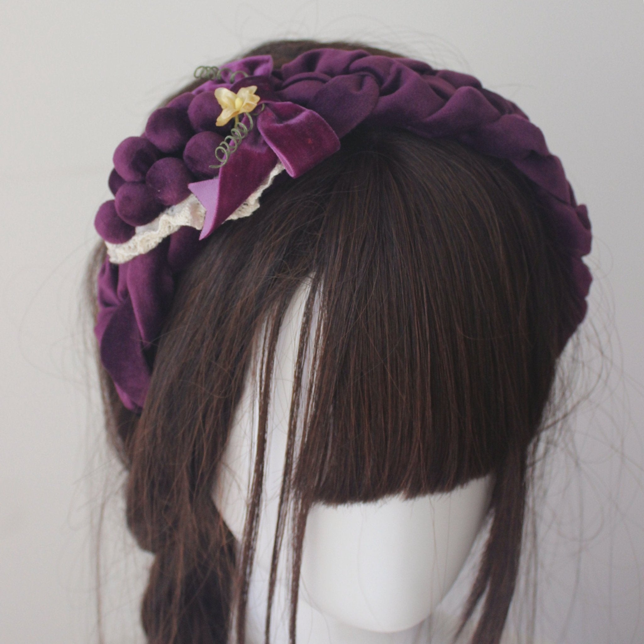 Lolita Purple Grape Theme Mini Hat Hair Clip - LolitaEra5Lolita Purple Grape Theme Mini Hat Hair Clip