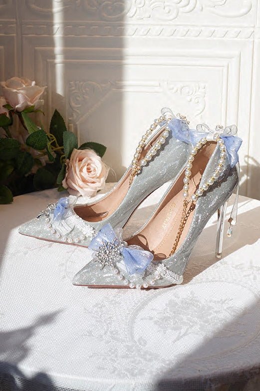 Lolita Shimmer Sequin Heels LE5100 - LolitaEraLight blue34Lolita Shimmer Sequin Heels LE5100