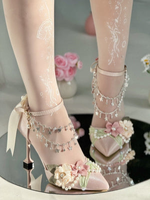 Lolita Summer & Spring Pointed - Toe Handmade Heels LE5108 - LolitaEraPink 5CM34Lolita Summer & Spring Pointed - Toe Handmade Heels LE5108