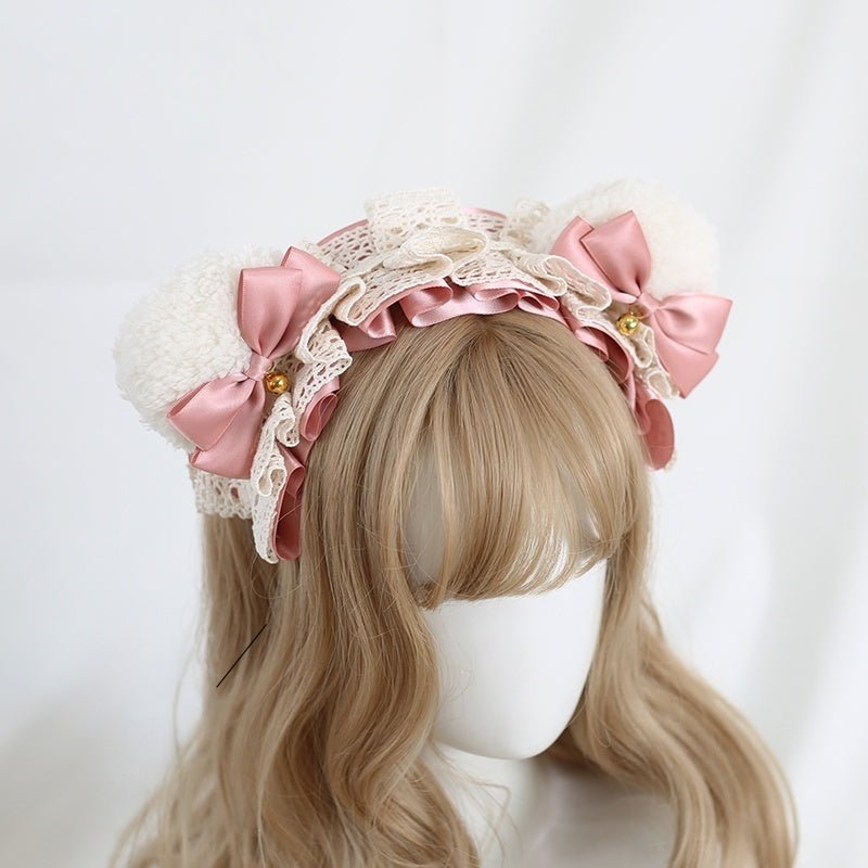Lolita Sweet Bear Ear Bow Hair Accessory KC - LolitaEra