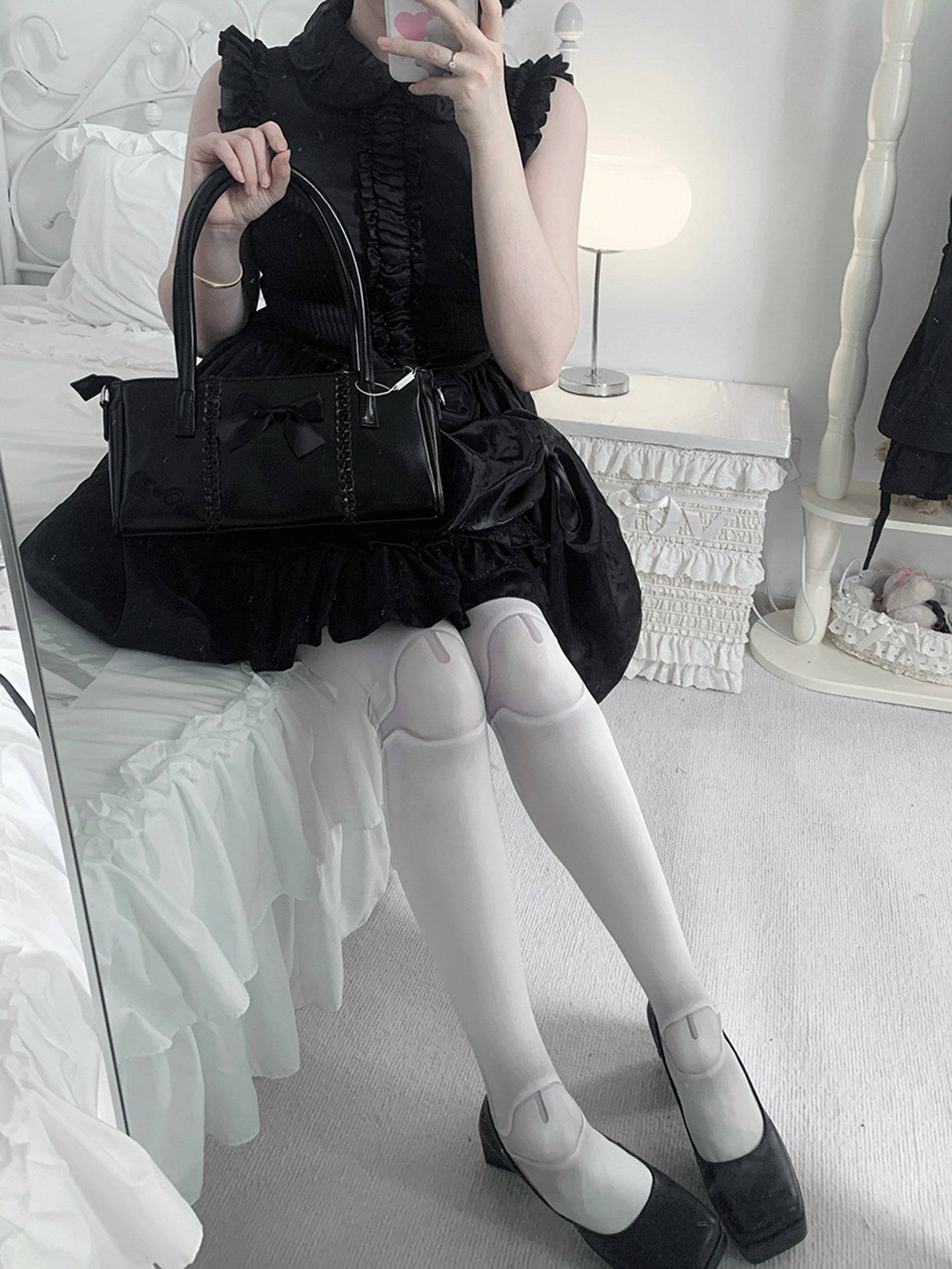 Lolita Sweet Doll Joint Printed J - Fashion Tights - LolitaEraGrayHeight 150 - 170cmLolita Sweet Doll Joint Printed J - Fashion Tights