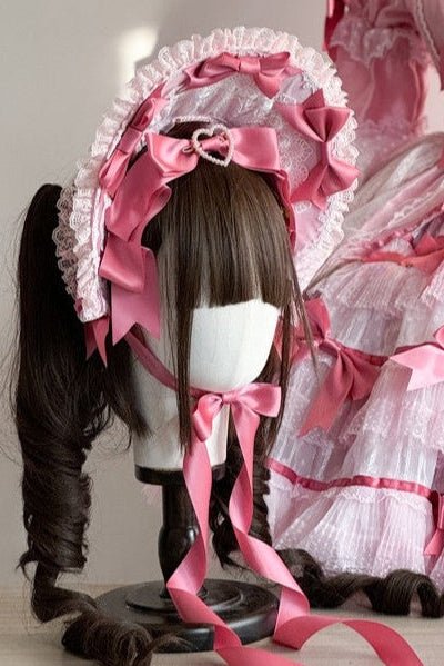 Lolita Sweet Pink & Blue Necklace Headband Hat - LolitaEra1Lolita Sweet Pink & Blue Necklace Headband Hat