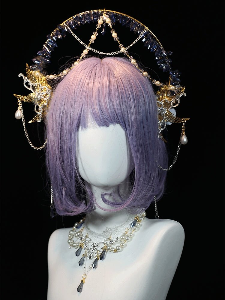 Lolita Vintage Bridal Crystal Halo Crown LE4158 - LolitaEraSetLolita Vintage Bridal Crystal Halo Crown LE4158