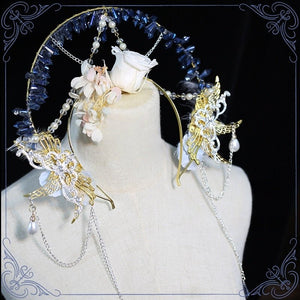 Lolita Vintage Bridal Crystal Halo Crown LE4158 - LolitaEraSetLolita Vintage Bridal Crystal Halo Crown LE4158