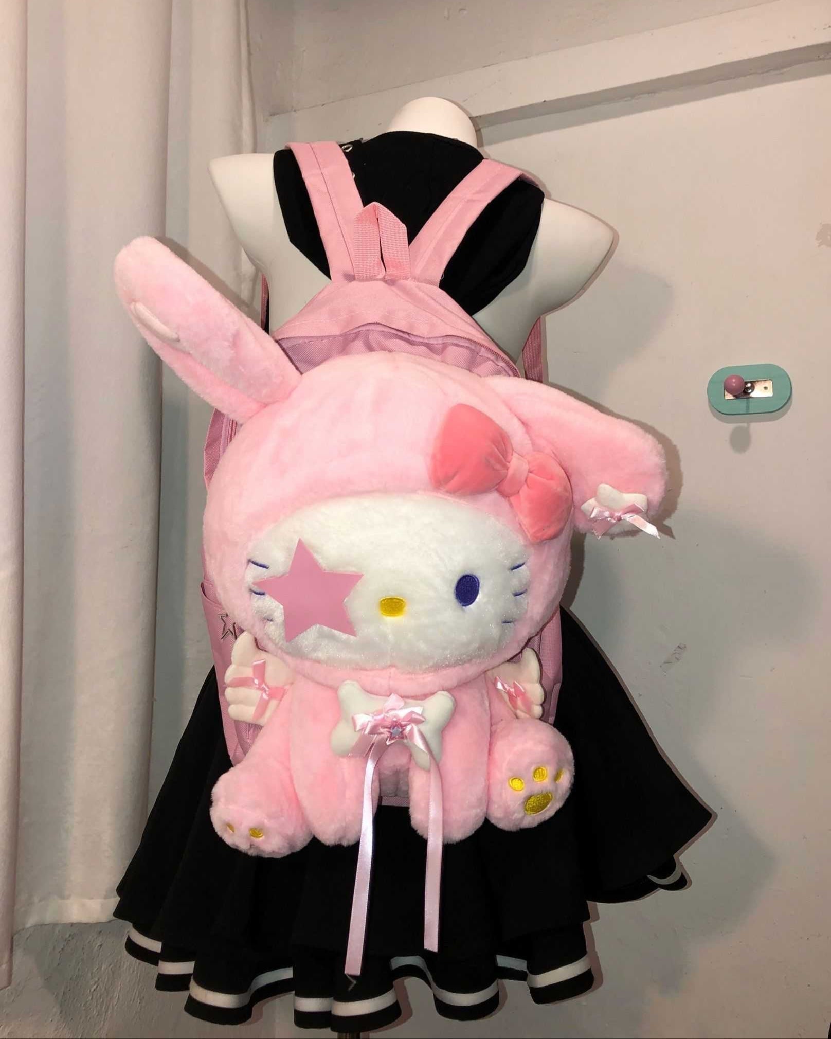 Lolita Y2K Kitty Cat Backpack - LolitaEraPinkLolita Y2K Kitty Cat Backpack
