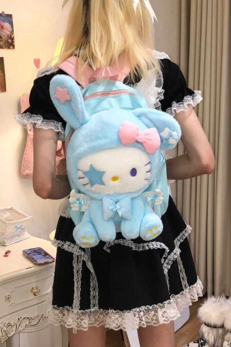 Lolita Y2K Kitty Cat Backpack - LolitaEraBlueLolita Y2K Kitty Cat Backpack