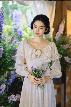 Luxury Feel Vintage Elegant Court White Dress 1273 - LolitaEraWhite DressSLuxury Feel Vintage Elegant Court White Dress 1273