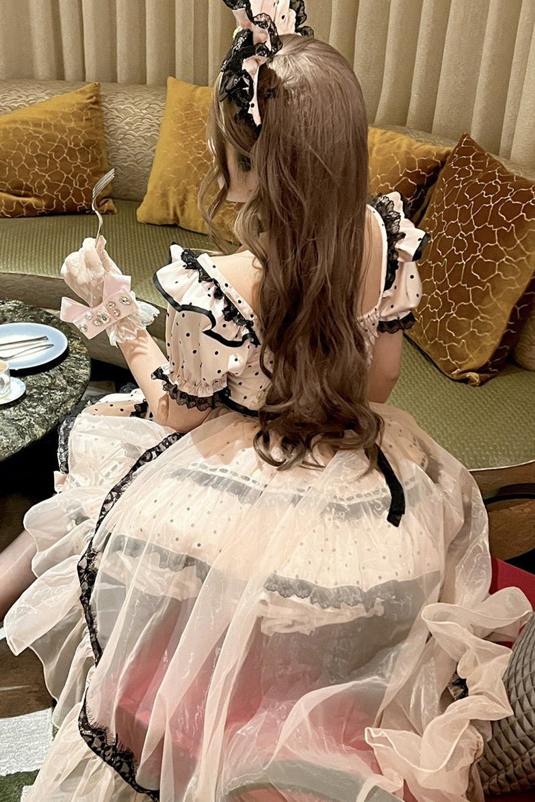 Maid Cute Sweet Soft Girl Party Dress LE1203 - LolitaEraDress+Apron+TrainSMaid Cute Sweet Soft Girl Party Dress LE1203