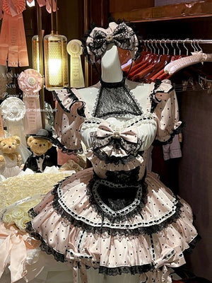 Maid Cute Sweet Soft Girl Party Dress LE1203 - LolitaEraDress+ApronSMaid Cute Sweet Soft Girl Party Dress LE1203