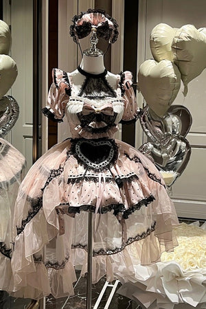Maid Cute Sweet Soft Girl Party Dress LE1203 - LolitaEraDress+ApronSMaid Cute Sweet Soft Girl Party Dress LE1203