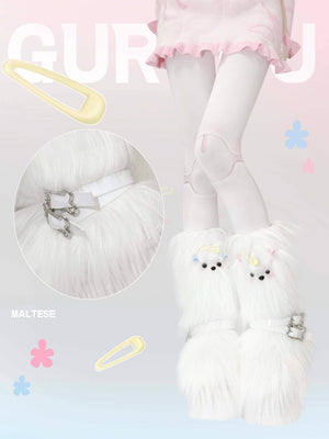 Maltese Story · Y2K Fuzzy Puppy Fashion Boots 1301 - LolitaEraWhite35Maltese Story · Y2K Fuzzy Puppy Fashion Boots 1301