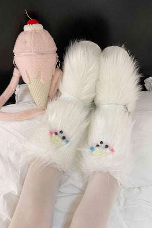 Maltese Story · Y2K Fuzzy Puppy Fashion Boots 1301 - LolitaEraWhite35Maltese Story · Y2K Fuzzy Puppy Fashion Boots 1301