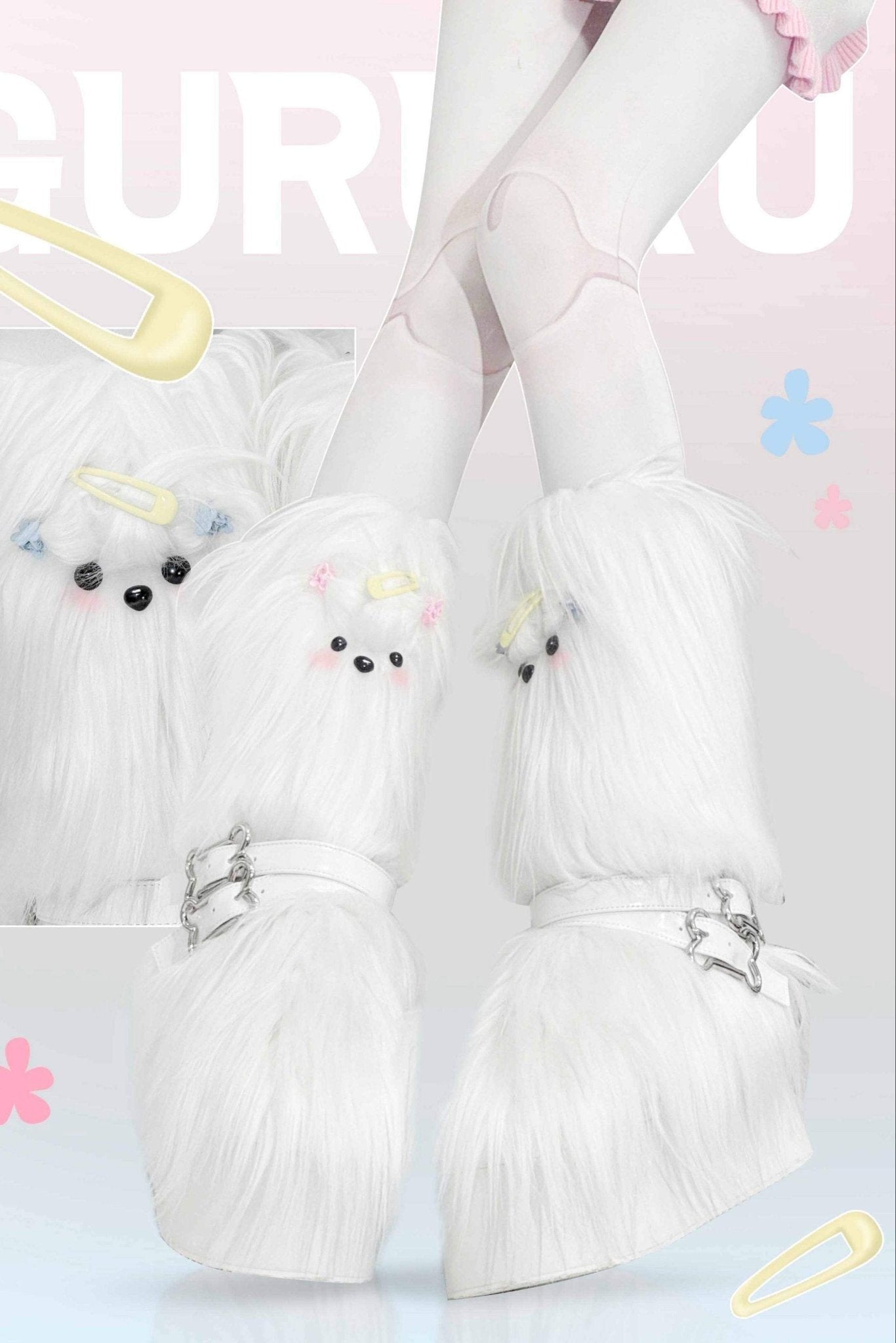 Maltese Story Y2K Fuzzy Puppy Fashion Boots - LolitaEra
