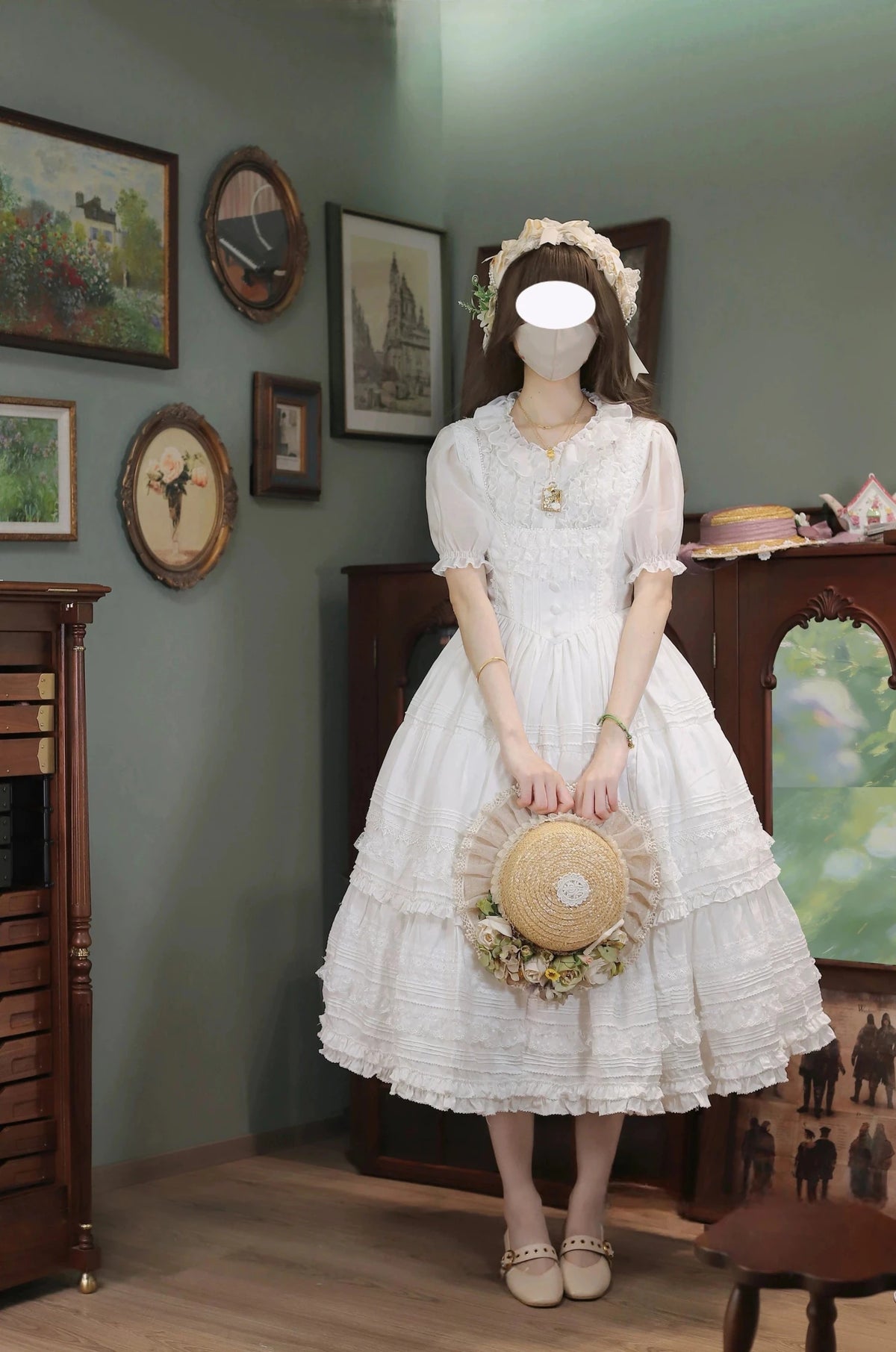 Margaret's Daisy V-Waist Bust-Support Classical Lolita JSK Dress - LolitaEra