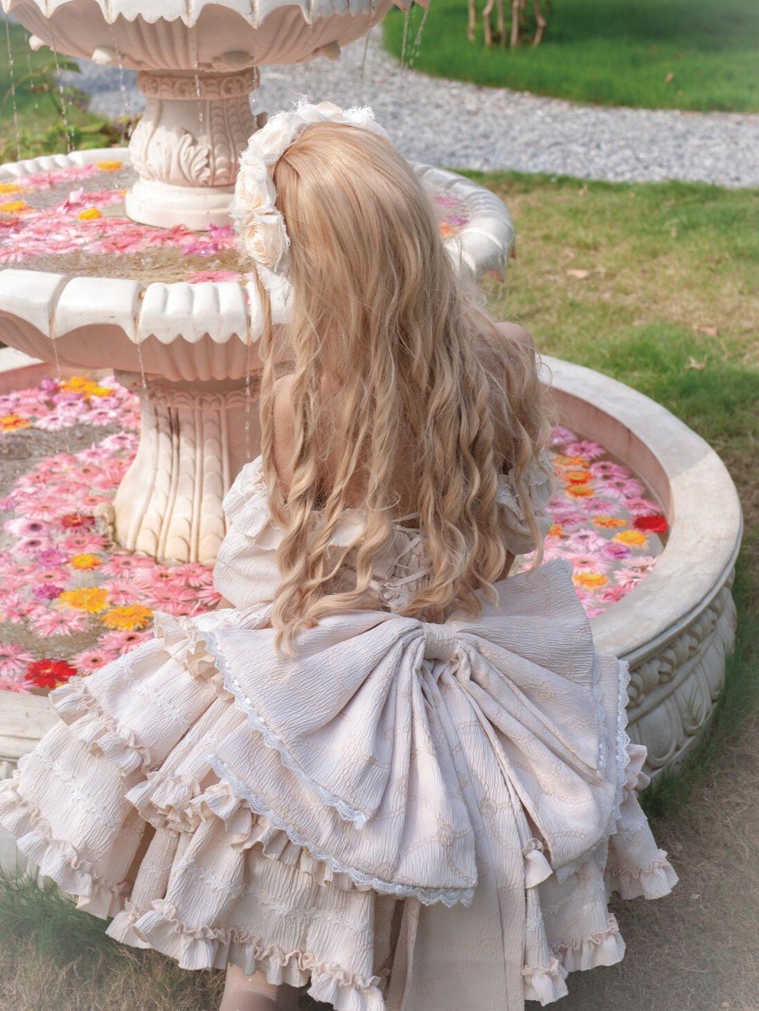 Marshmallow Dream Puffy Beige OP Dress - LolitaEraBeige OPSMarshmallow Dream Puffy Beige OP Dress