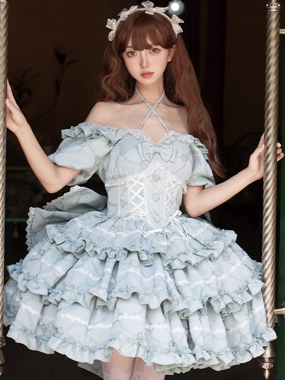 Marshmallow Dream Puffy Mint Green OP Dress - LolitaEraMint Green OPSMarshmallow Dream Puffy Mint Green OP Dress
