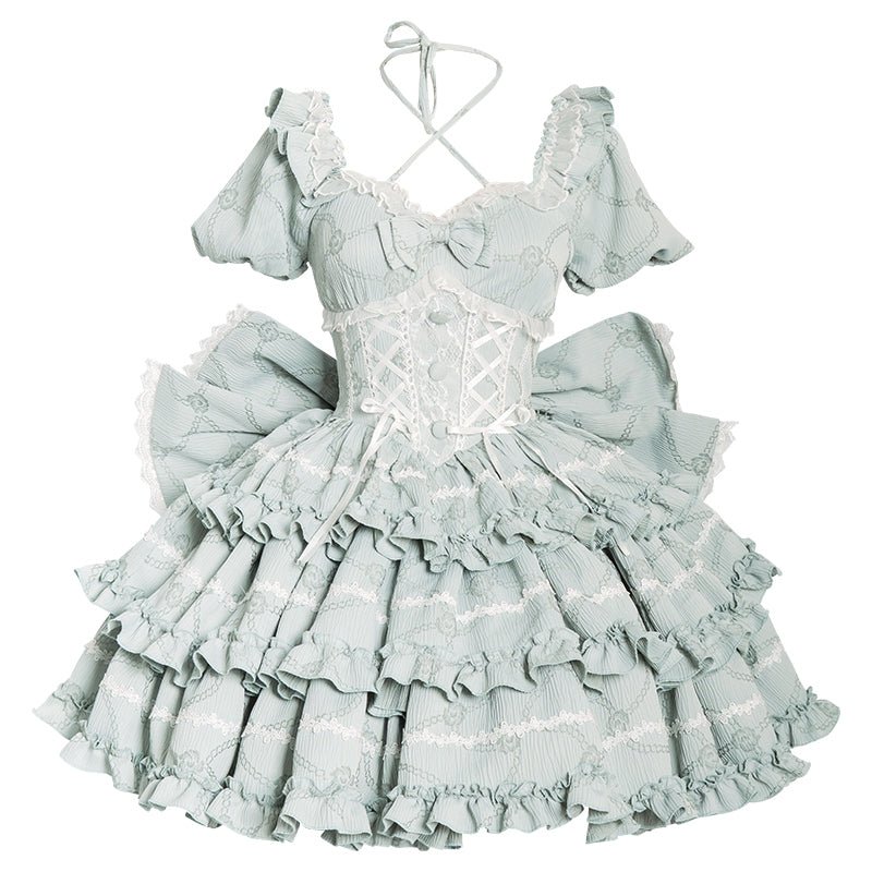 Marshmallow Dream Puffy Mint Green OP Dress - LolitaEraMint Green OPSMarshmallow Dream Puffy Mint Green OP Dress