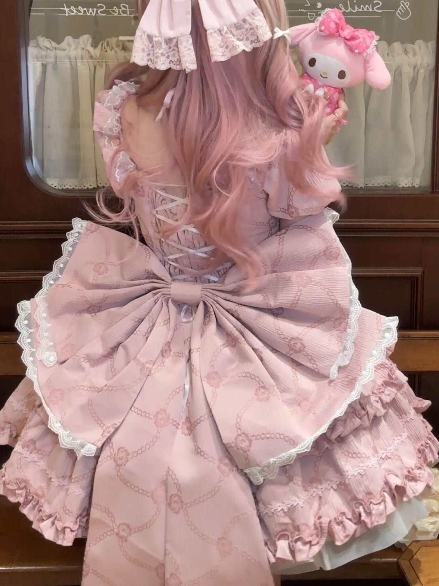 Marshmallow Dream Puffy Pink OP Dress - LolitaEraPink OPSMarshmallow Dream Puffy Pink OP Dress