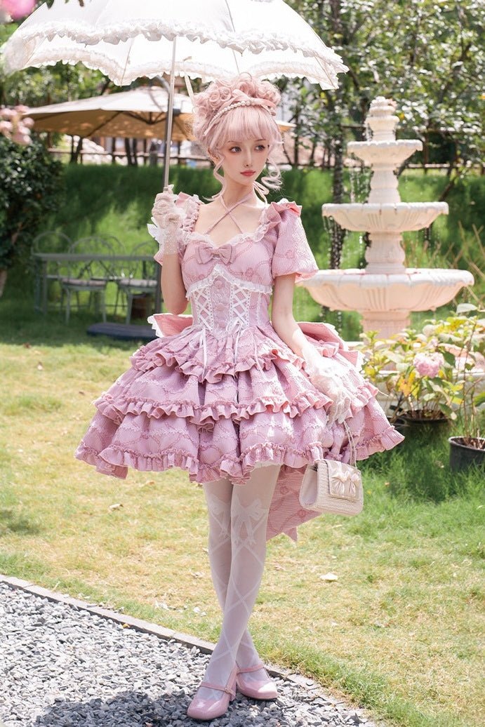 Marshmallow Dream Puffy Pink OP Dress - LolitaEraPink OPSMarshmallow Dream Puffy Pink OP Dress