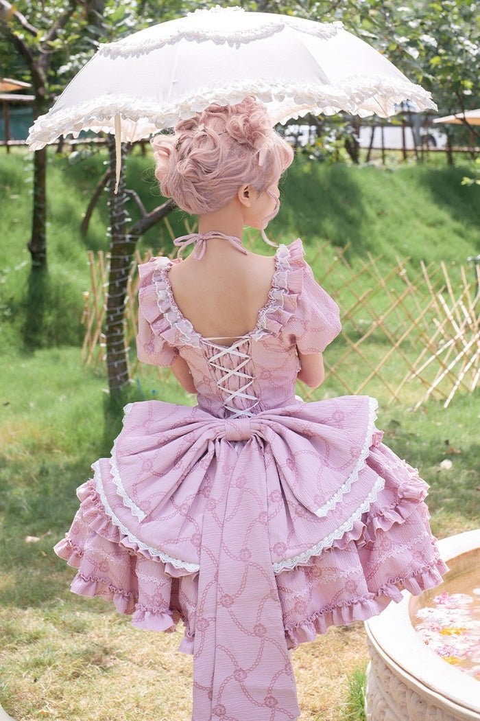 Marshmallow Dream Puffy Pink OP Dress - LolitaEraPink OPSMarshmallow Dream Puffy Pink OP Dress