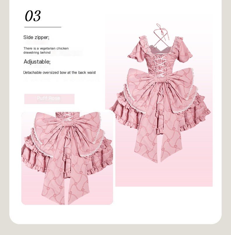 Marshmallow Dream Puffy Pink OP Dress - LolitaEraPink OPSMarshmallow Dream Puffy Pink OP Dress