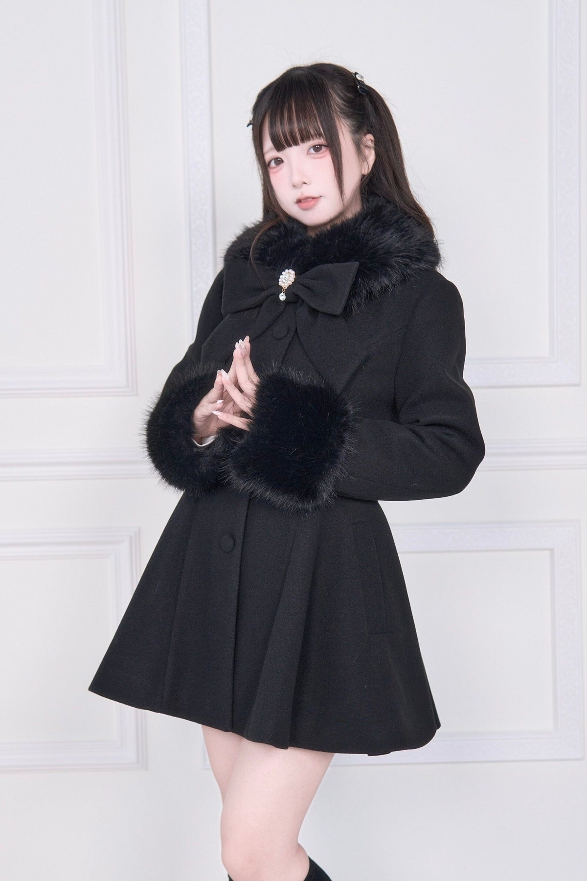 Mass Produced Japanese Style Bow Waist Tailored Coat - LolitaEra