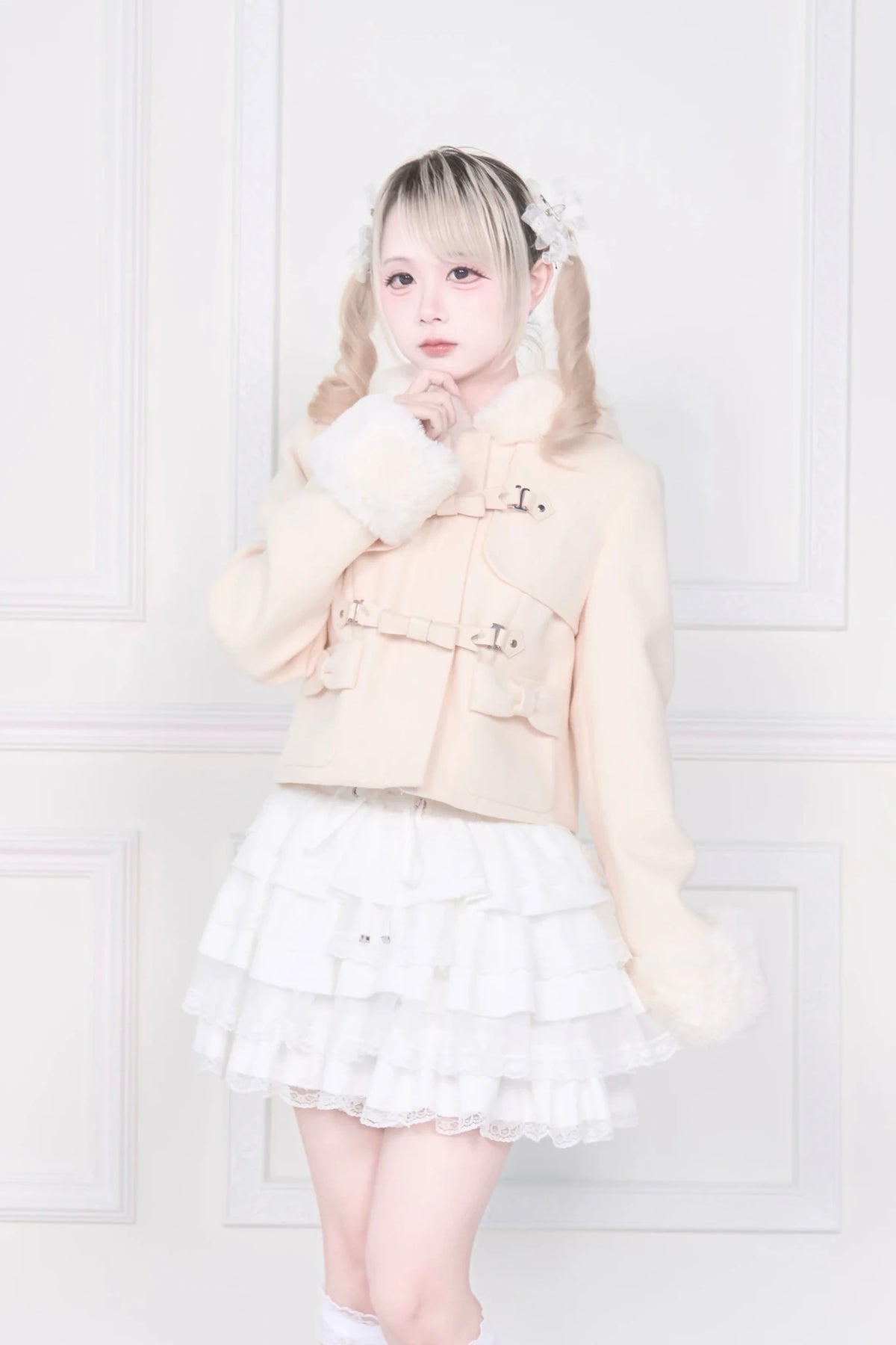 Mass Produced Japanese Style Bow Waist Tailored Top - LolitaEra