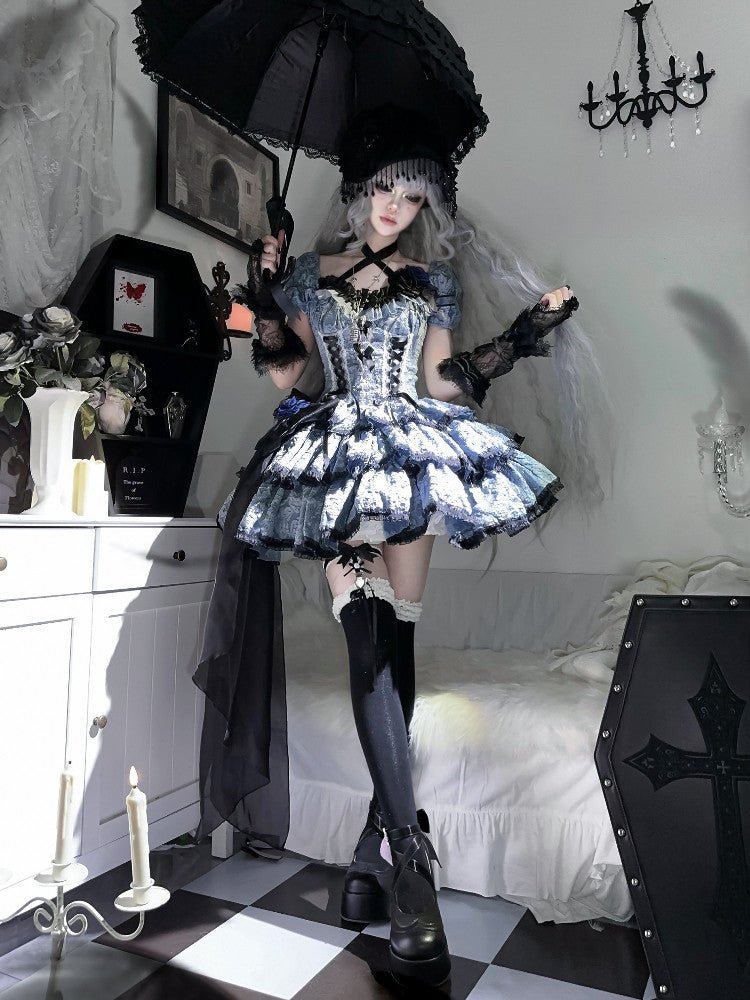 Medea's Kiss Dark Gothic Black JSK - LolitaEraBlack JSKSMedea's Kiss Dark Gothic Black JSK
