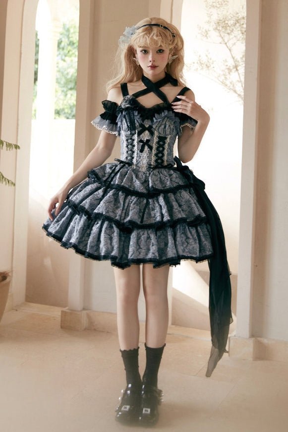 Medea's Kiss Dark Gothic Black JSK - LolitaEraBlack JSKSMedea's Kiss Dark Gothic Black JSK