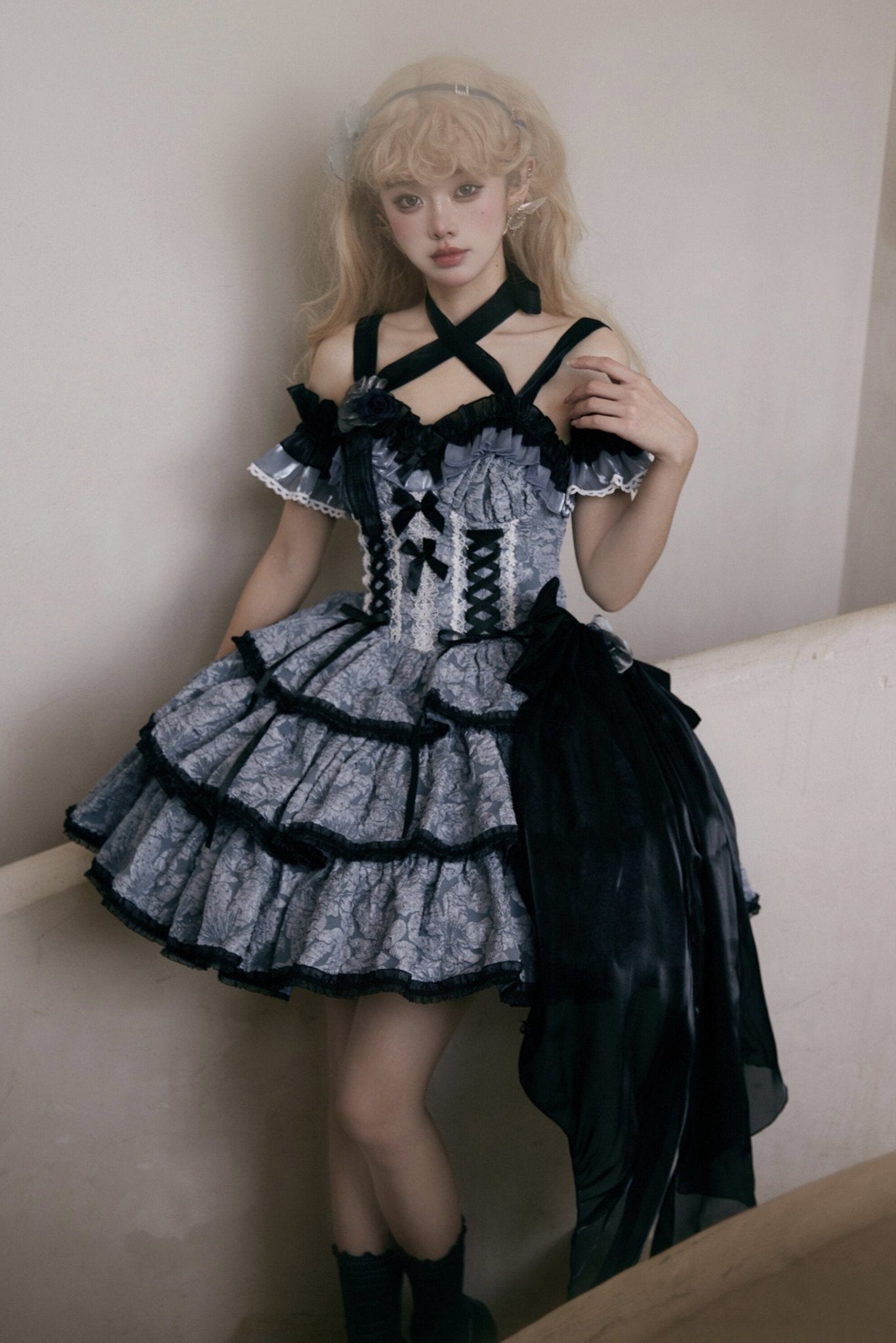 Medea's Kiss Dark Gothic Black JSK - LolitaEraBlack JSKSMedea's Kiss Dark Gothic Black JSK