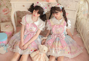 Meow Velvet Milk Candy Kawaii Cat Pink JSK - LolitaEraPink JSKSMeow Velvet Milk Candy Kawaii Cat Pink JSK