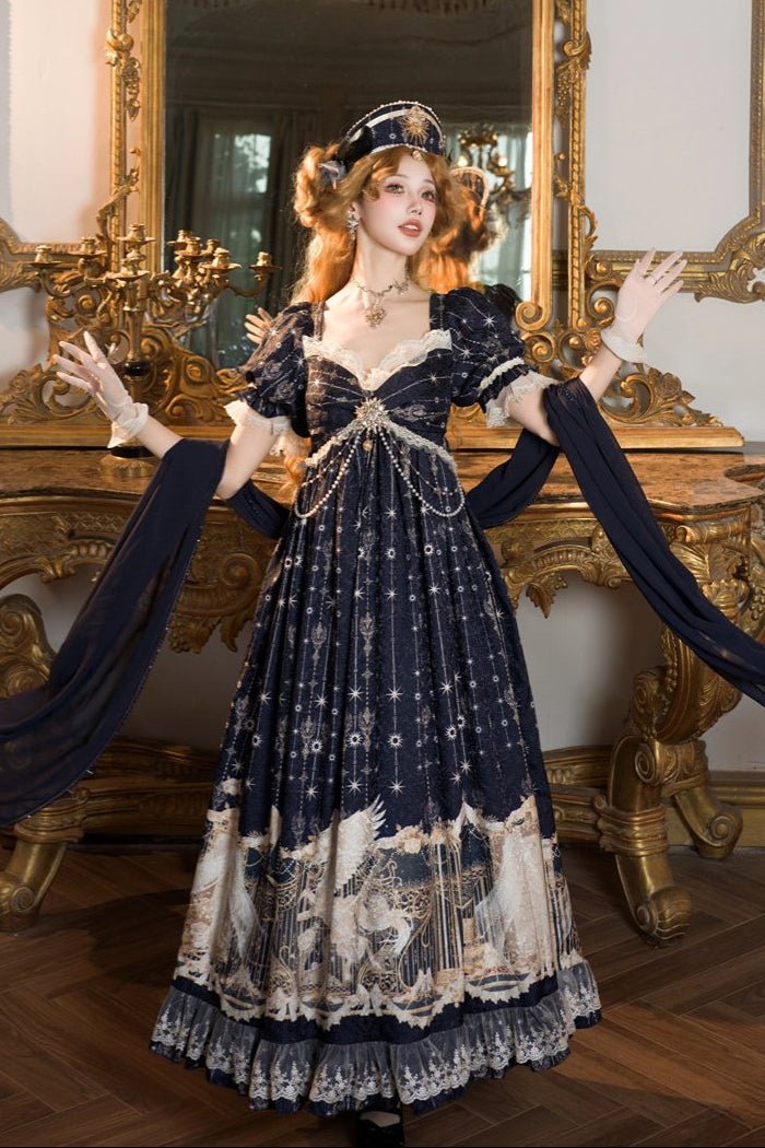 Mermaid Ode Empire Waist Gown - LolitaEraOP Dress+Waist ChainSMermaid Ode Empire Waist Gown