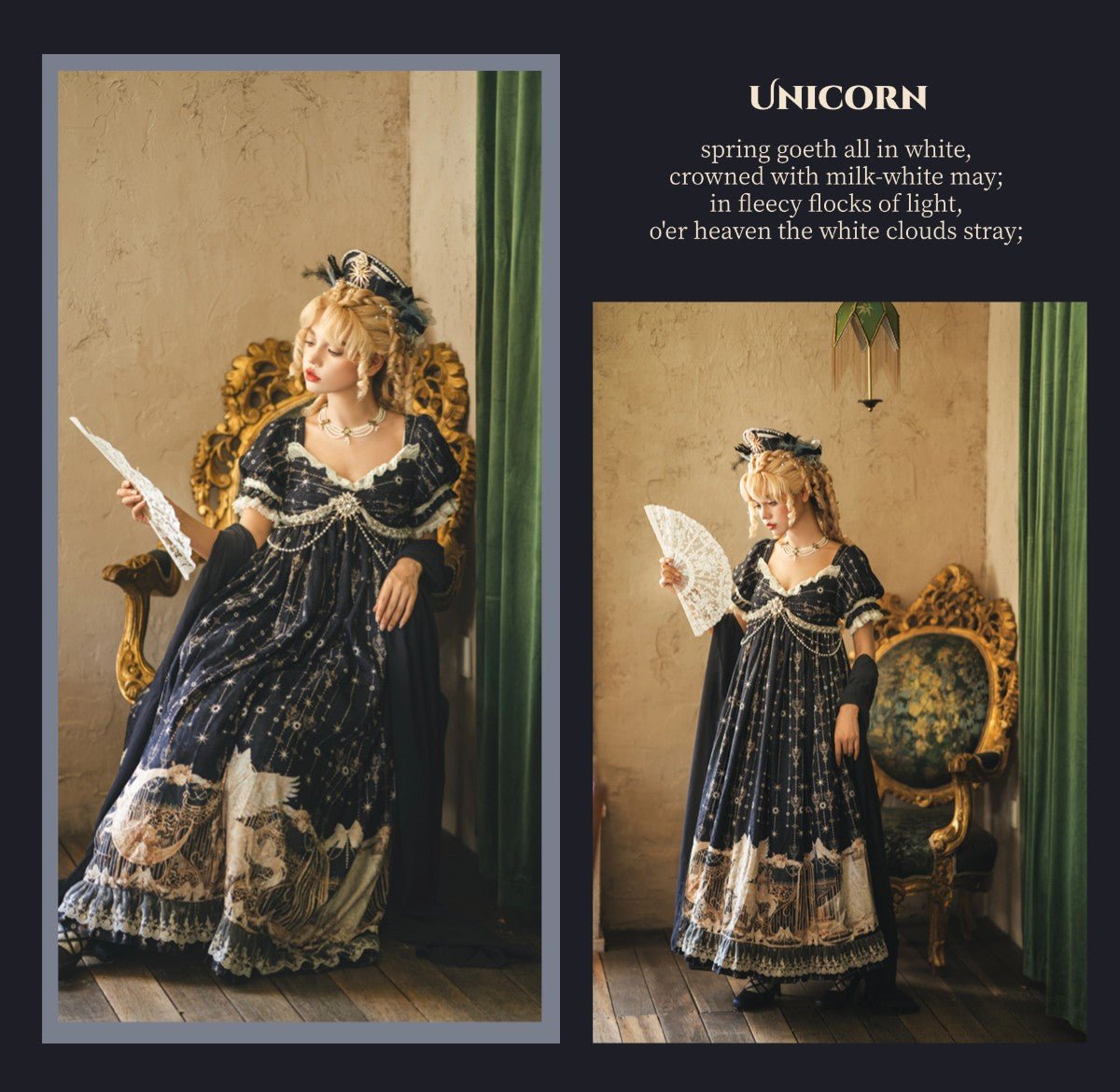 Mermaid Ode Empire Waist Gown - LolitaEraOP Dress+Waist ChainSMermaid Ode Empire Waist Gown