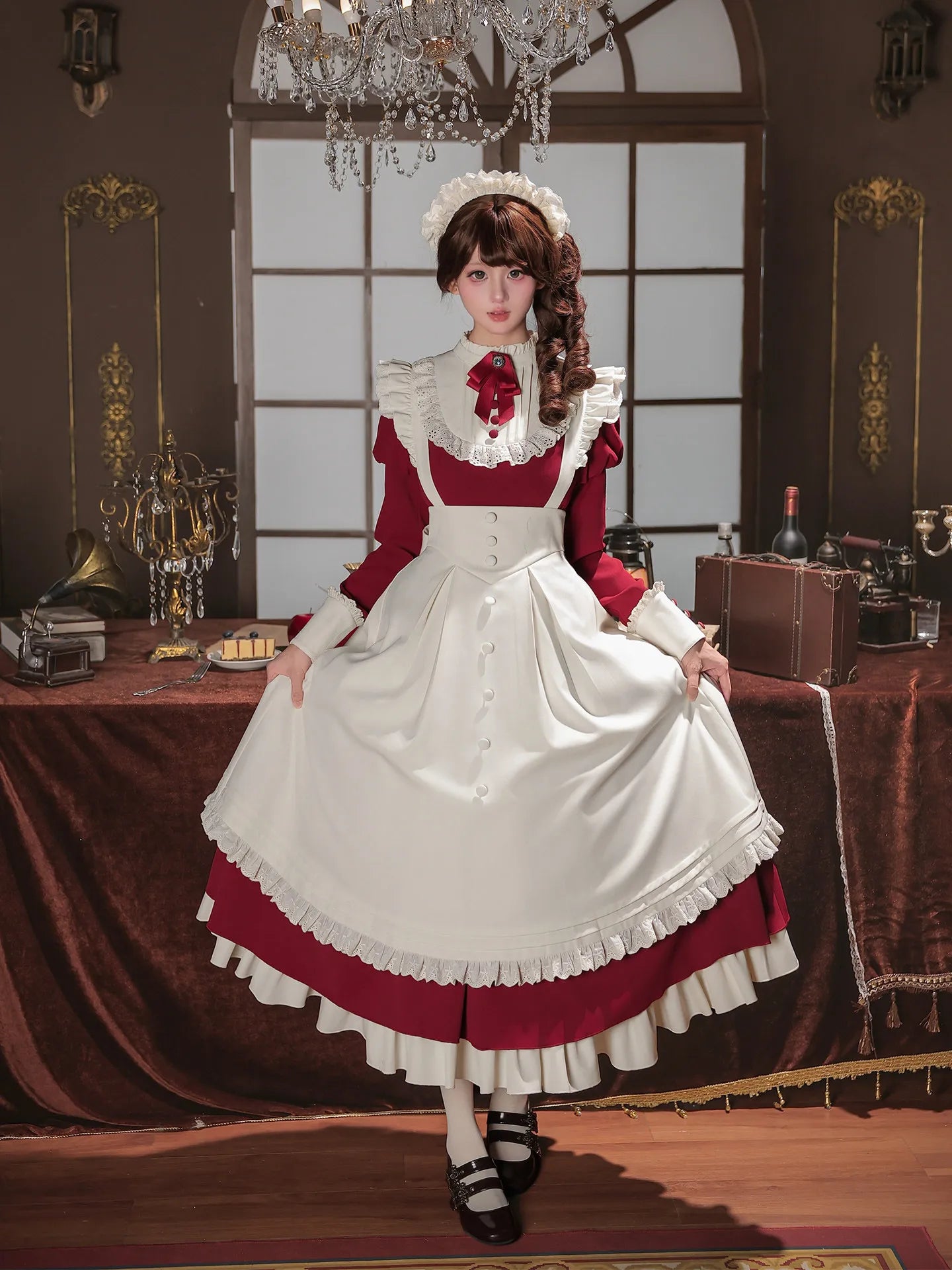 Letters and Poems · Miss Lita | WP Original Sub-brand Elegant Maid Stand-up Collar OP Apron Twin Lolita Autumn