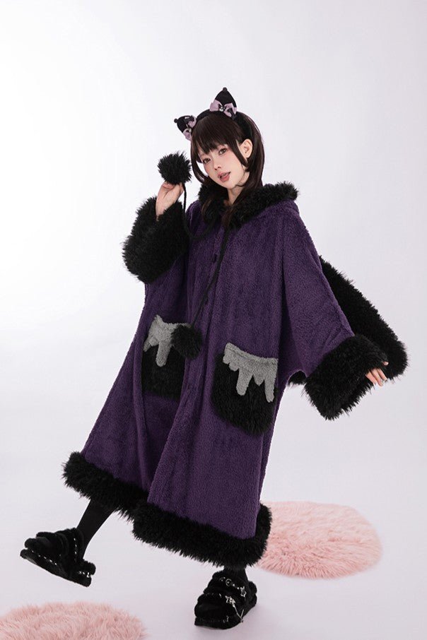 Moe - Goth Aesthetic Skull Rabbit Warm Loungewear Robe - LolitaEraPinkOne sizeMoe - Goth Aesthetic Skull Rabbit Warm Loungewear Robe