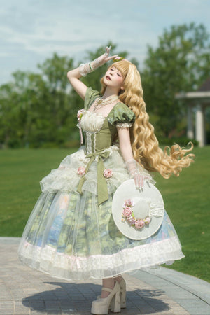 Monet's Garden Oil Painting Classic Lolita OP - LolitaEraOPSMonet's Garden Oil Painting Classic Lolita OP