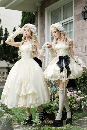 Moonlight Variation Lolita Boned Frilled Twin JSK - LolitaEraShort JSK SetSMoonlight Variation Lolita Boned Frilled Twin JSK