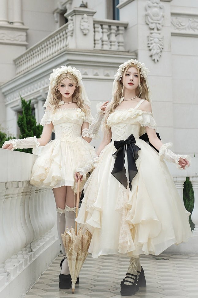 Moonlight Variation Lolita Boned Frilled Twin JSK - LolitaEraShort JSK SetSMoonlight Variation Lolita Boned Frilled Twin JSK