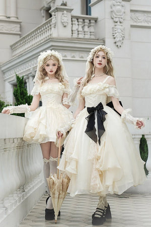 Moonlight Variation Lolita Boned Frilled Twin JSK - LolitaEraShort JSK SetSMoonlight Variation Lolita Boned Frilled Twin JSK