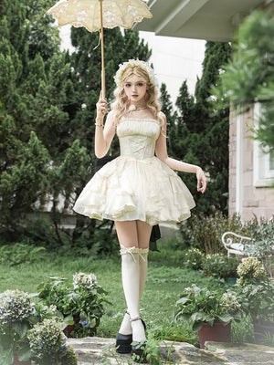 Moonlight Variation Lolita Boned Frilled Twin JSK - LolitaEraShort JSK SetSMoonlight Variation Lolita Boned Frilled Twin JSK