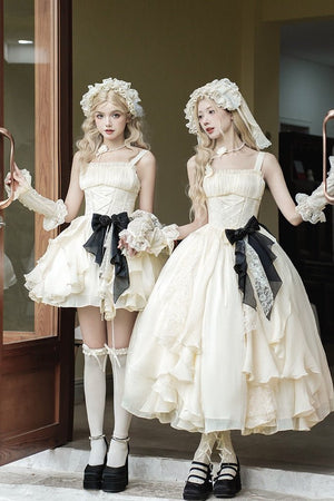 Moonlight Variation Lolita Boned Frilled Twin JSK - LolitaEraShort JSK SetSMoonlight Variation Lolita Boned Frilled Twin JSK