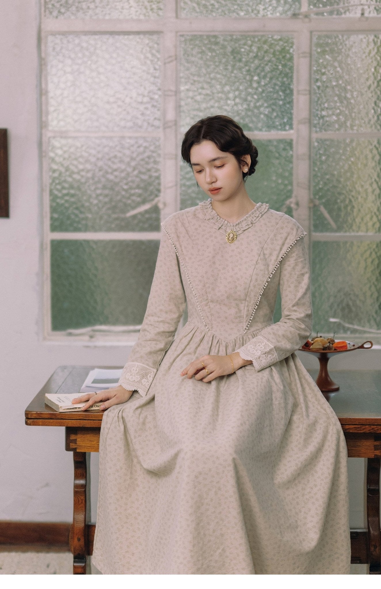 Moonlight Verse · Court Elegant Cotton White Dress 1272 - LolitaEraDressSMoonlight Verse · Court Elegant Cotton White Dress 1272