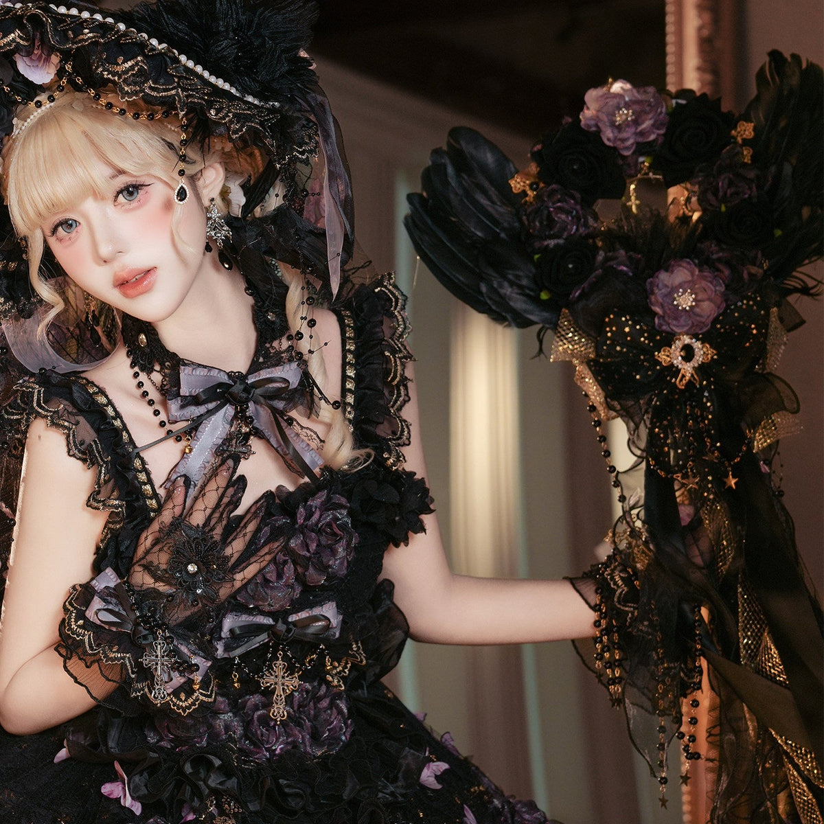 Moonlit Butterfly Dance Gothic Lolita Accessories - LolitaEra